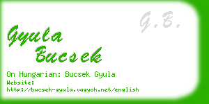 gyula bucsek business card